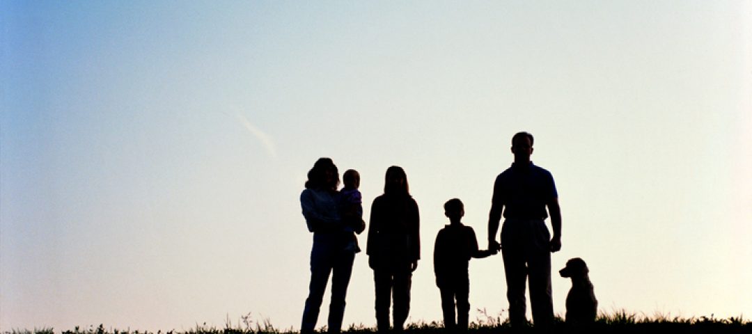 Silhouettes of family